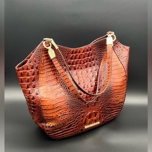 BRAHMIN Duxbury Large Satchel Pecan Melbourne Handbag Bag Purse